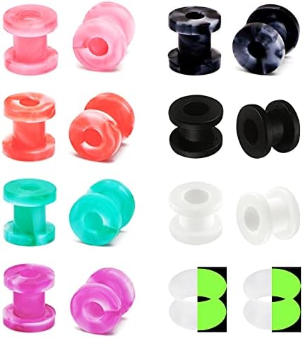 50 pièces Ecarteur Oreilles Silicone Jauges Elargissement 1.6-10mm Kit d'étirement Oreille, Tunnel Oreille Plug Oreille, Poids Oreille Ecarteur, Kit Ecarteur Oreille Acrylique Extension d'oreille Noir