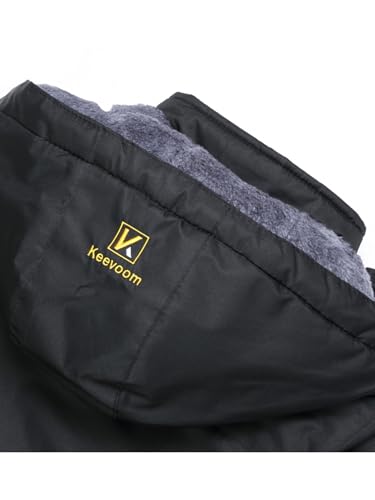 Image of Keevoom Girl's Waterproof Ski Jacket Fleece Snow Coat Windproof Warm Winter Snowboarding Jacket with Removable Hood