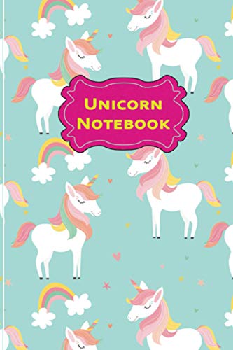 Unicorn Notebook: Beautiful Christmas Greeting Gift for Teens Students Teachers Coworkers Friends Family: Wide Lined Ruled Paper Journal Workbook 108 pages (6" x 9") image 2