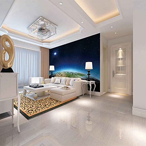 Papier peint mural univers bleu 3D 400x280 cm pour masquer un mur terne de bureau - 5