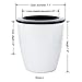 Mkono 3 Pack Self Watering Planter African Violet Pots Plastic White Flower Plant Pot with Wick Rope for All House Plants, Flowers, Herbs, Large