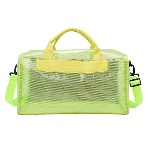 Multi-Functional PVC Gym & Travel Duffel Bag – Large Capacity, Dry-Wet Separation, Adjustable Crossbody/Shoulder Strap Must-Have Athleisure Essentials for Men & Women (Yellow)