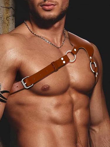 Fstrend Men Chest Harness Black Leather Shoulder Strap Belt Fashion Rave Body Accessory2