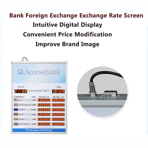 Image of Electronic Exchange Rate Display Screen,Bank Interest Rate Display,with Remote Control,for Banks,Financial Institutions