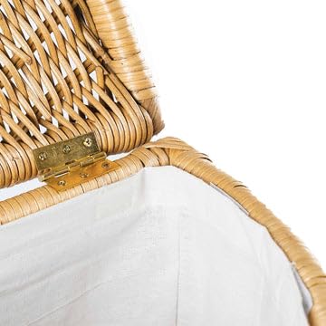 Image of wicker Corner Laundry Basket with Lid| laundry basket with lid | storage basket Laundry Hampers(15 inchL x 15 inchW x 28 inchH)(Beige)