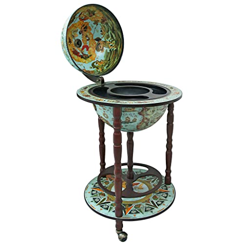 Design Toscano Sixteenth Century Replica Globe Bar Cabinet, 36 Inch, Cielo Blue #TOP4