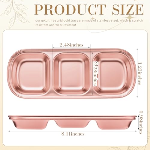 Image of 4 Pcs Esthetician Bowls Face Mask Tray Esthetician Supplies Stainless Steel Compartment Serving Tray Women Skincare Products Facial Bowl for Spa Salon Aesthetician Beauty, Nail Art (Rose Gold,Medium)