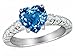 Star K Sterling Silver 8mm Heart Shape Promise Engagement Ring.