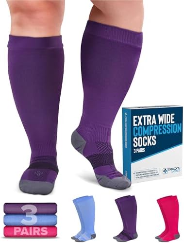 Doctor's Select Plus Size Compression Socks (3 Pairs)