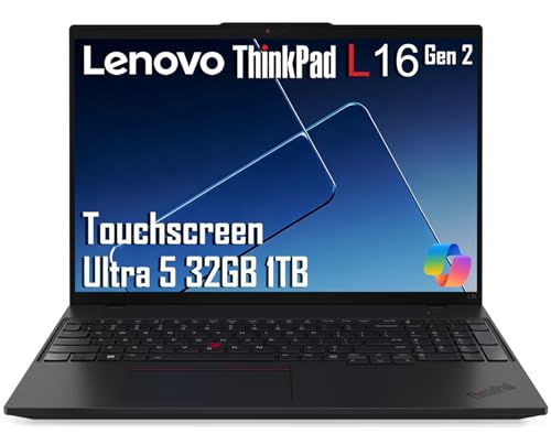 Image of 2026 Lenovo ThinkPad L16 Gen 2 Touchscreen Laptop (16 inch FHD+, Intel Core Ultra 5 225U (> i7-1365U), 32GB RAM, 1TB SSD, Superior to E16) Backlit KB, FP, Webcam, Thunderbolt 4, Ethernet, Win 11 Pro
