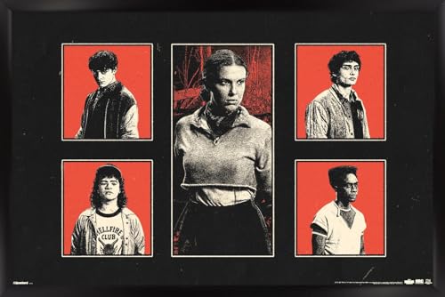 Trends International Netflix Stranger Things: Season 5 (2025) - Grid Wall Poster, 22.4L x 14.7W, Black Framed Version