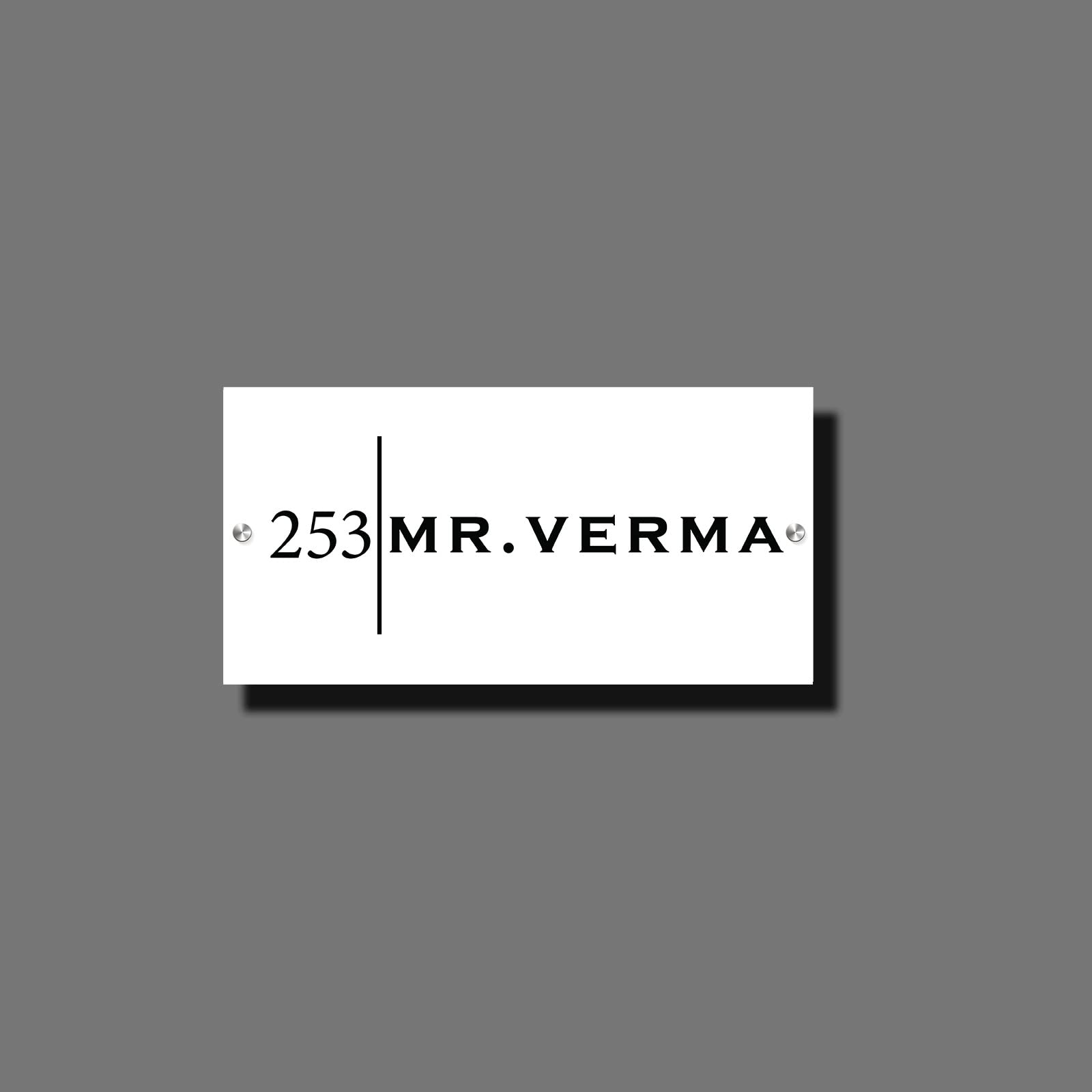 Customize Black Name Plate for Flat/Home Lazer Cut White Acrylic Letter Size(12x6) inch Horizontal Line. — Amazon image 6