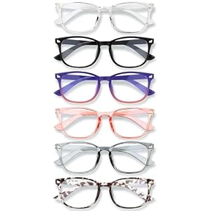 MIGSIR 6 Pack Blue Light Blocking Glasses for Women Men – Stylish Computer & Gaming Glasses, Fashion Square Frame Eyewear