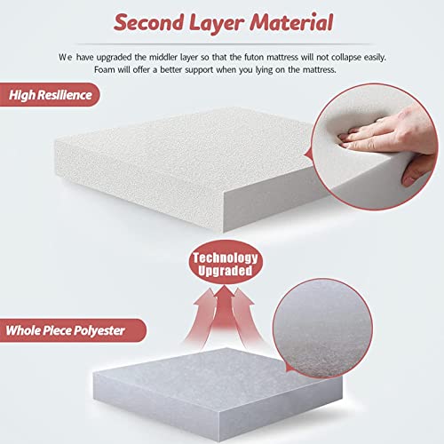 Image of MAXYOYO Bohemian Retro Floor Mattress Vintage Floral Japanese Futon Mattress Roll Up Thicken Sleeping Bed Portable Camping Mattress Floor Lounger Couch Bed Mattress Pad, Queen Size