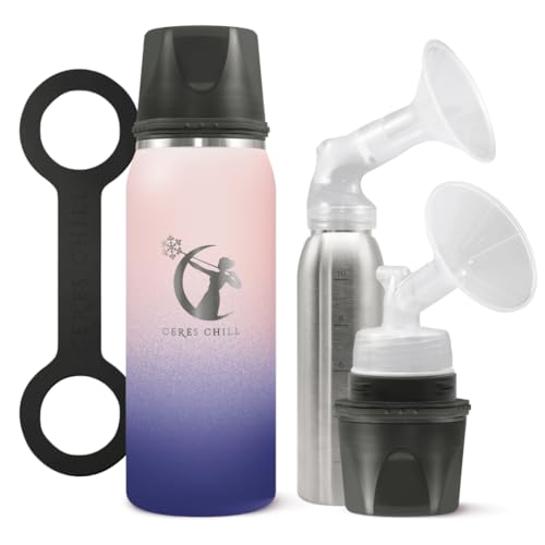 Image of Breastmilk Chiller Reusable Storage Container by CERES CHILL | Keeps Milk Safe for up to 20 Hours | Connects w/Major Pumps (1 Chiller, Mombré)