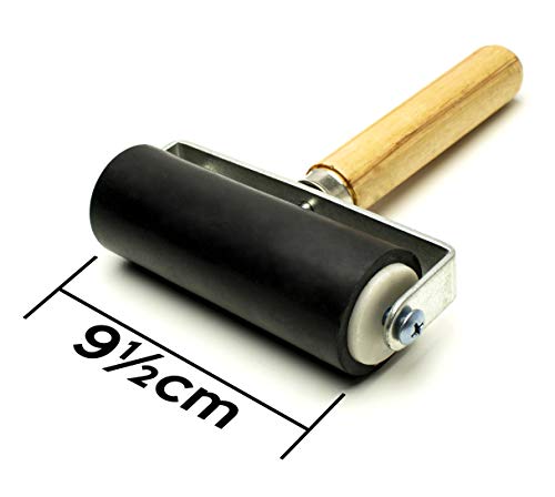 Bastex 4 inch Brayer Roller. Hard Rubber Applicator for Arts & Crafts, Ink, Printmaking, Block Stamping, Printing, Applying Glue, Wallpaper and More - Thumbnail 3