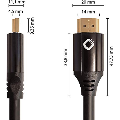 OEHLBACH Black Magic MKII - 8K Ultra High-Speed HDMI-Kabel - 8K FUHD 60Hz 4320p / 4K 120Hz 2160p - 48Gbit/s (21:9 Cinema, 3D, Dolby Vision, Dynamic HDR 10+, VRR, eARC, UHD2) - 1,5 Meter Schwarz - Image 6