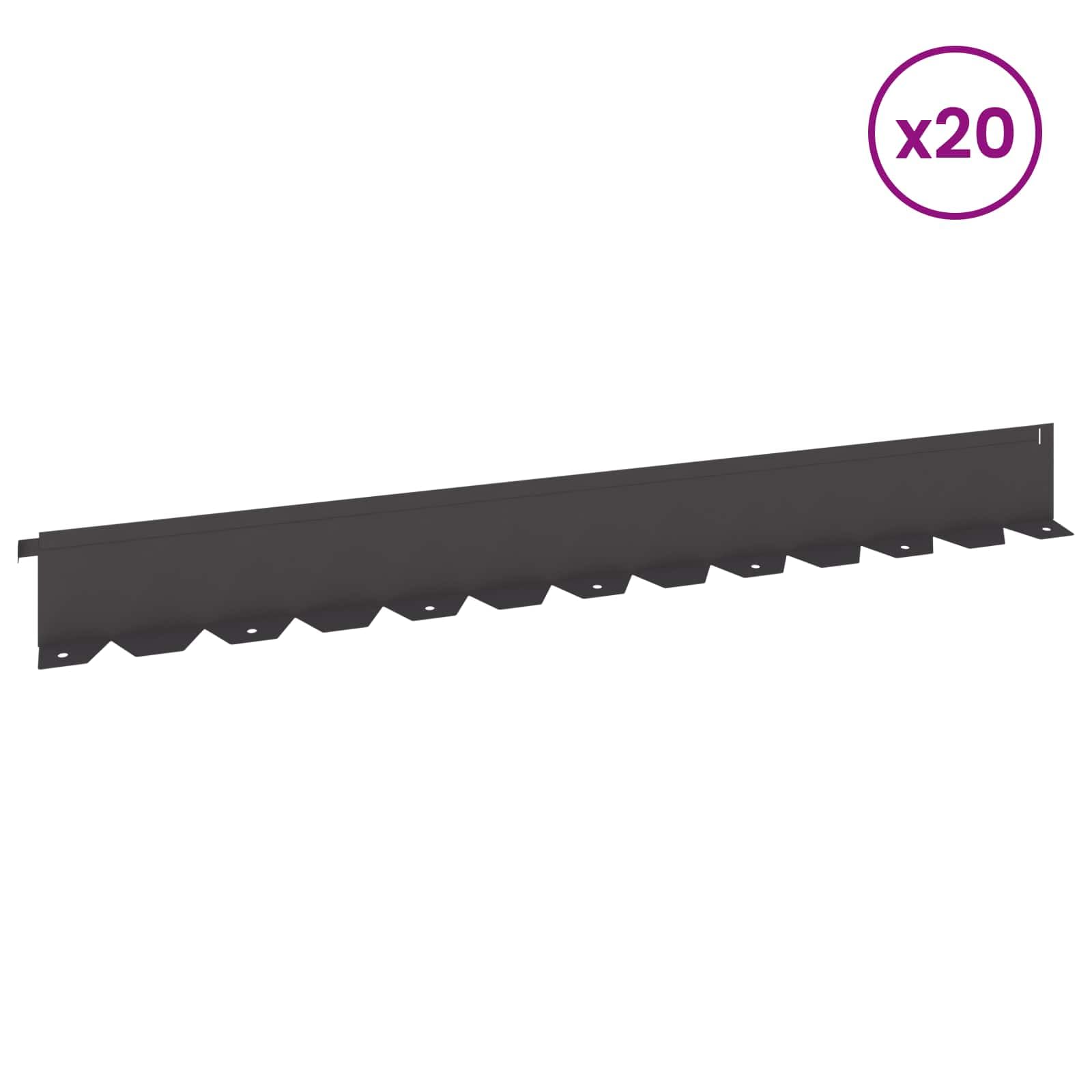Gazonrand 20 szt. 102x10x4 cm stal czarna
