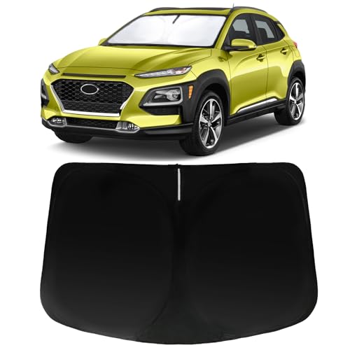 Image of Car Front Windshield Sun Shade for Hyundai Kona 2018-2024, Car Window SunShades Shield Cover Sun Visor Protector with 240T Reflective Fabric UV & Sun Heat Protection Accessories