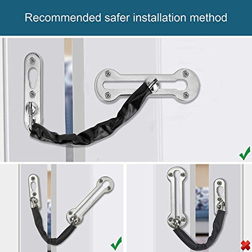 Türkette Edelstahl-Haustür-Sicherheitskette, Ochleistungs-Sicherheitstürverriegelungen Mit 304 Schrauben, Geeignet Für Alle Arten Von Innentüren (Kettenlänge: 160 Mm)