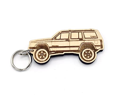 Jeep® Cherokee XJ Wooden Keychain - Made in the USA