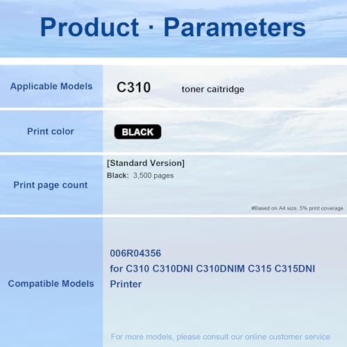 Toner noir C310 compatible C315DNI résout les textes flous