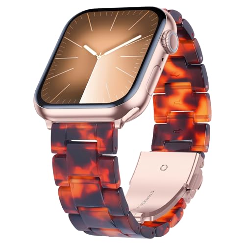 Image of iiteeology Compatible with Apple Watch Band 42mm 41mm 40mm 46mm 45mm 44mm, Light Resin with Stainless Steel Replacement Wristband for iWatch Ultra 3 /Ultra 2 49mm Series 11-1 SE 3