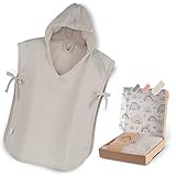 Räuberella® Musselin Kinder Badeponcho aus 100% Baumwolle / Handtuch mit Kapuze auch für Babys