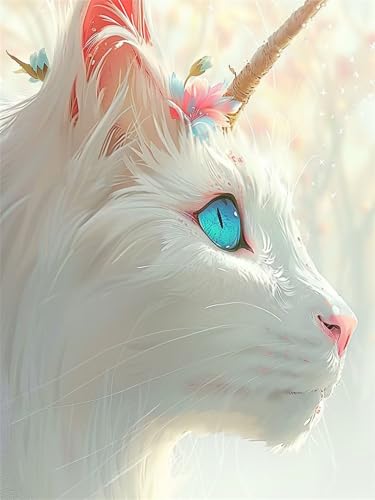 Diamond Painting Chat mignon pour décoration chambre adulte et débutant 40x50cm S-7