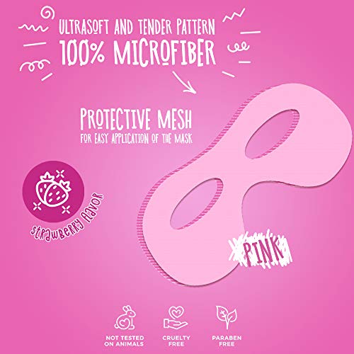 7DAYS Oogmasker, 1 stuk heerlijke aardbeienaroma, cool design, zichtbare werking microvezel rond de oogzone-patches voor elasticiteit, 10 g - Image 3