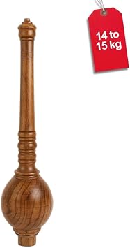 KD Willmax Fitness Mace Bell Wooden Hanuman Gada Shoulder Gym Bar