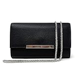 AFKOMST Small Clutch Purses for Women Formal Evening Bag Crossbody and Wristlet Handbags for Party Prom Cocktail Wedding, Black