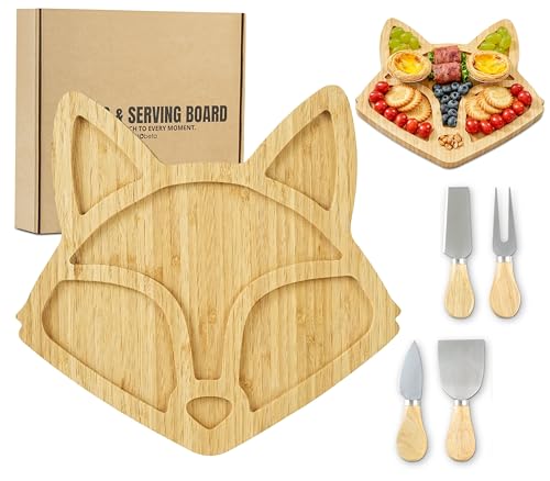 Tabla de cortar Fox de bambú con accesorios miniatura 1