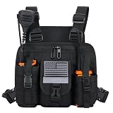TDYU Radio Chest Harness Walkie Talkie Chest Holster Chest Tool Harness Chest Rig with Radio Pouch Compatible with Baofeng Kenwood Motorola Two Way Radio