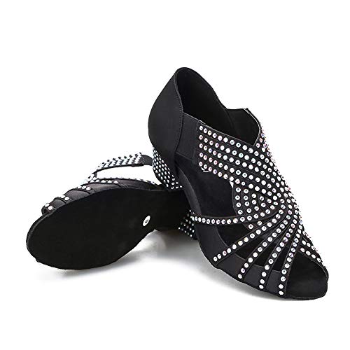 TTdancewear Women Rhinestone Dance Shoes Ballroom Latin Salsa Bachata Performance Dance Dancing Shoes