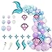 DUILE Mermaid Balloon Garland Kit Mermaid Tail Balloons Arch for Girl Mermaid Birthday Party Decorations Mermaid Balloons Baby Shower Party Supplies