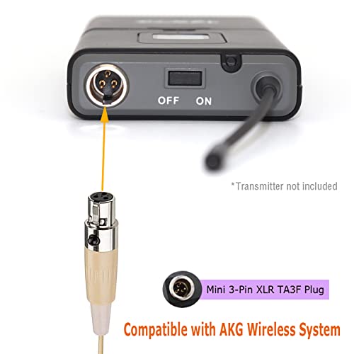 Xgwth Foldable Headset Microphone Condenser Omnidirectional Double Over Ear Earset Headworn Mic Compatible With Akg Wireless System Bodypack Transmitter With 1.2M Cable Mini Xlr 3 Pin Ta3F Plug #TOP5