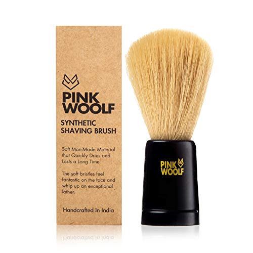 Pink Woolf Soft Bristles Shaving Brush For Men | Engineered Black Plastic Handle | Vegan Friendly Shave Brush | 22Mm Knot | "Velvet" Soft Feel For Wet Shaving | Ideal Gift For Men #TOP2
