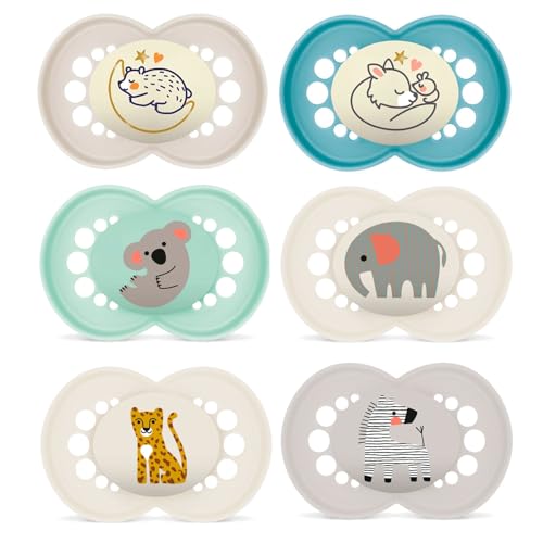 MAM sucettes Day & Night en silicone 16 mois lot de 6 avec etuis