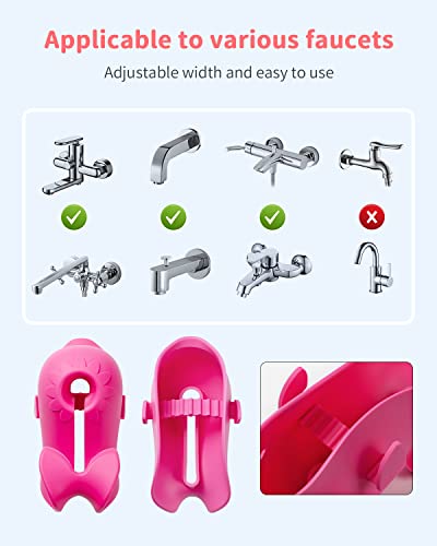 Mandoo Faucet Cover Bathtub Baby, Bath Spout Cover For Baby, Bath Faucet Cover For Kids, Tub Spout Cover Bathtub Faucet Cover Kids Safety, Protection Baby Universal Bath Silicone Toys Whale Pink #TOP5