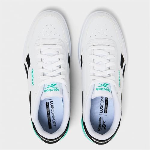 Reebok Unisex's Court Advance Clip Sneaker, White Black Teamteal, 6.5 us