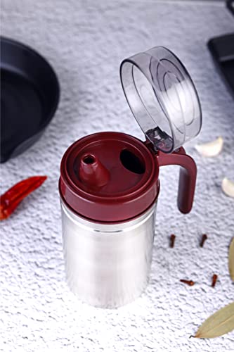 GANESH Multipurpose Stainless Steel Handy Oil Pourer, Food Grade Plastic Olive Oil, Vinegar Dispenser, Dust and Leak Proof Jar, Multicolour (1000 ML) (Image - 3)