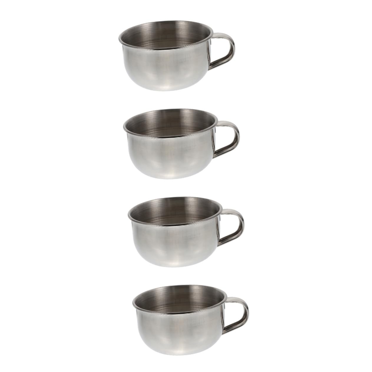 Healeved 4 Pcs Men's Shaving Bowl Shaving Bowl Handle Shave Mug Stainless Steel Family Barber Shop