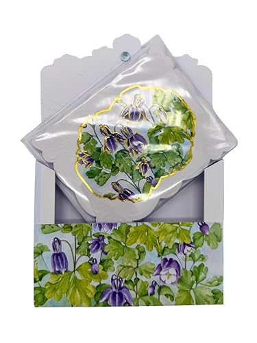Image of Poster Foundry Lilac Drops Boxed Note Cards by Carol Wilson. 10 embossed 4x5 Die-Cut Notecards and Matching Envelopes in Decorative Gift Box with Magnetic Flap. NCP2504