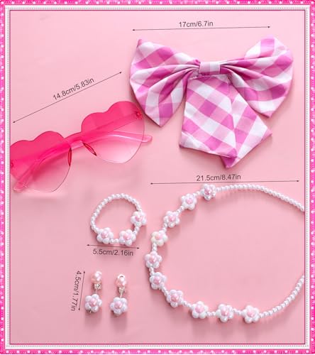 Vestido a cuadros para niñas con accesorios miniatura 6