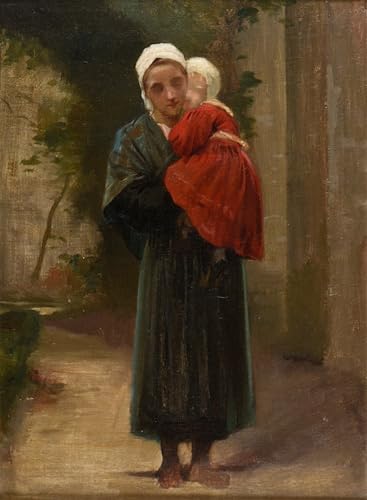 Toile Mère et Enfant Bouguereau Peinture Murale pour Décoration de Salon Élégante 60x90cm