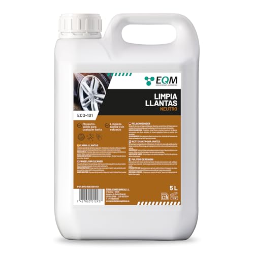 EQM - ECO-101 - Limpia Llantas Coche - 5L - Sin ácidos, pH Neutro - Elimina la Suciedad sin Esfuerzo - Todo Tipo de Llantas - Potente y Seguro