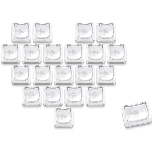Image of XVX Blank Transparent Keycaps, Sweet Heart PC Custom Keycap Set, Backlit Clear Candy Keyboard Keycaps Mao Profile for MX Switches Mechanical Keyboard (21pcs)