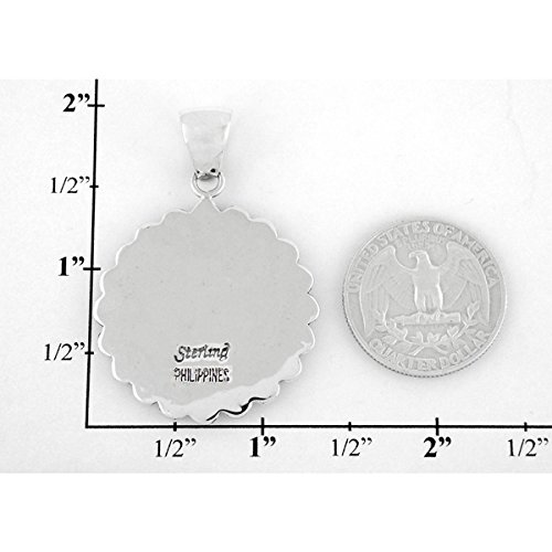 Turquoise Pendant Necklace 24" Sterling Silver 925 Genuine Gemstones (Choose Color)4