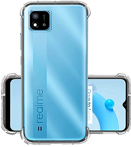 Image of COVERBLACK Rubber Silicone Back Cover for Realme C20 - Transparent